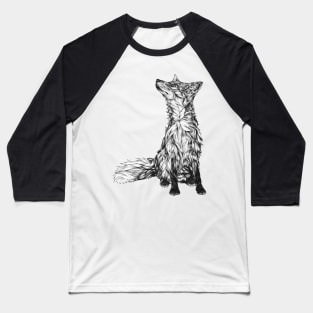 Fox in Pencil Baseball T-Shirt